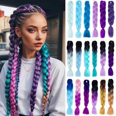 Synthetischer langer gerader Zopf-Pferdeschwanz-Verlängerung Sleek Wrap Around Bunter Zopf-Pferdeschwanz-Perücke für Frauen Täglich Cosplay Party Tragen