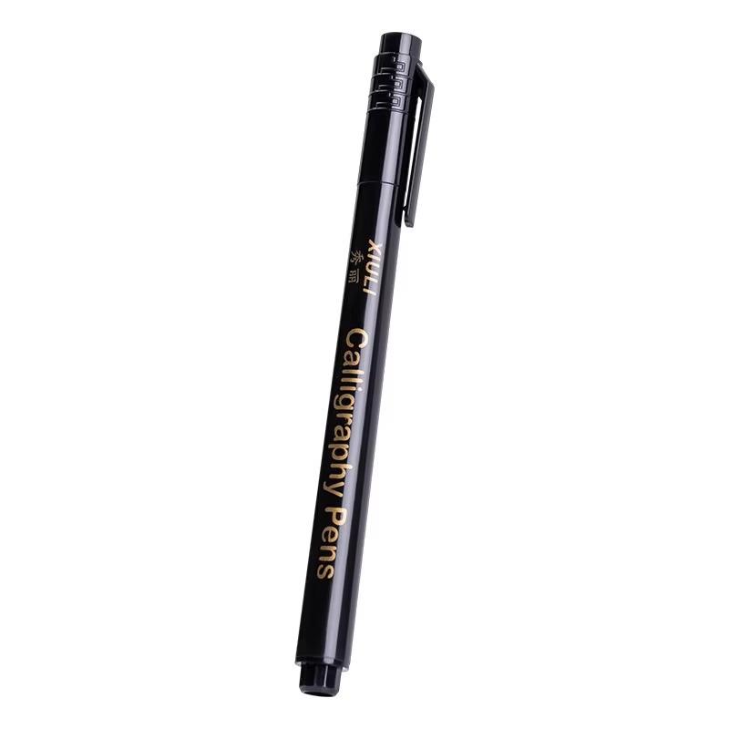 Calligraphy Practice Pen with Soft Brushstroke - Includes Fine, Medium, and Large Regular Script Tips; Refillable and Perfect for Sutra Copying.