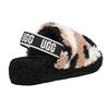 UGG Fluff Yeah Slide Comfortable Versatile Slide Sandals Mid Heel Women sandals White Black 1125231-BLK