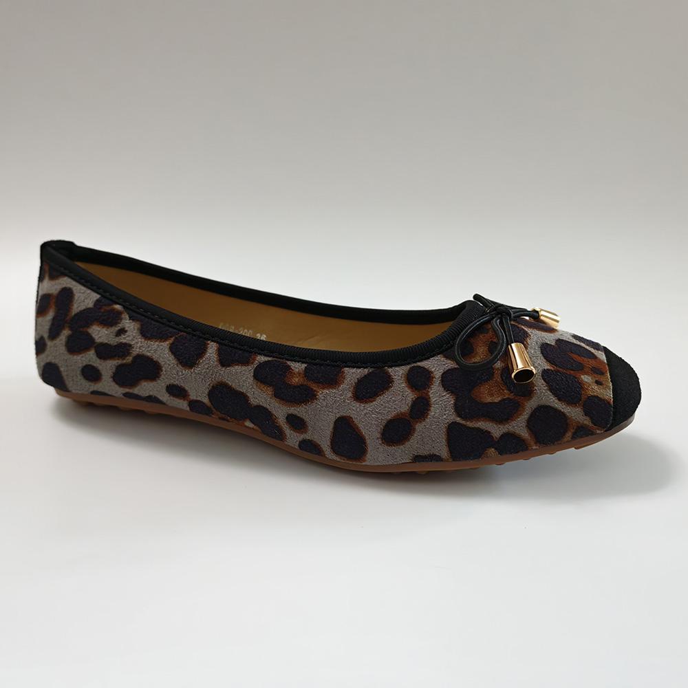 Women Classic Leopard Ballet Flats Square Toe Non-slip Flat Casual Slip-on Lightweight Shoes Daily Wear Plus Size 42