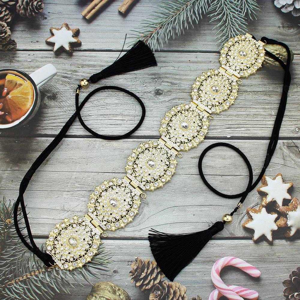 Cureaua de frânghie de mână șic Bijuterii de mireasă Cureaua Lanț de talie Bijuterii de cristal pentru corp Ciciucuri Lanț de frânghie