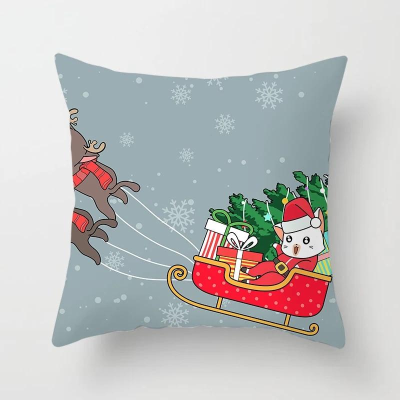 Christmas Elk Home Pillowcase Christmas Printed Bed Home Decor Cushion Cover Christmas Decorative Pillowcase