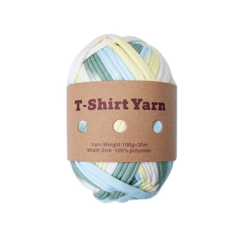 Garn Strickgarn Mehrfarbig Polyesterstreifen für DIY Häkelprojekt zum Herstellen von Taschen, Untersetzern, Körben, Kissen