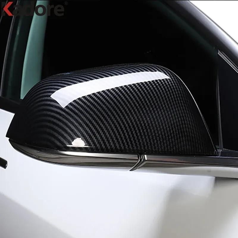 For Tesla Model 3 Y 2018-    2024 Carbon Fiber Car Accessories Rearview Mirror Cover Trim Side Wing Mirror Cap