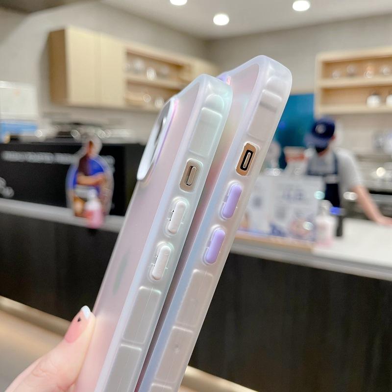 Laser Matt Geeignet für IPhone 15 Handyhülle Apple 13 Farbverlauf Anti-Fingerabdruck 14 mit Liebe Sturzsichere Schutzhülle