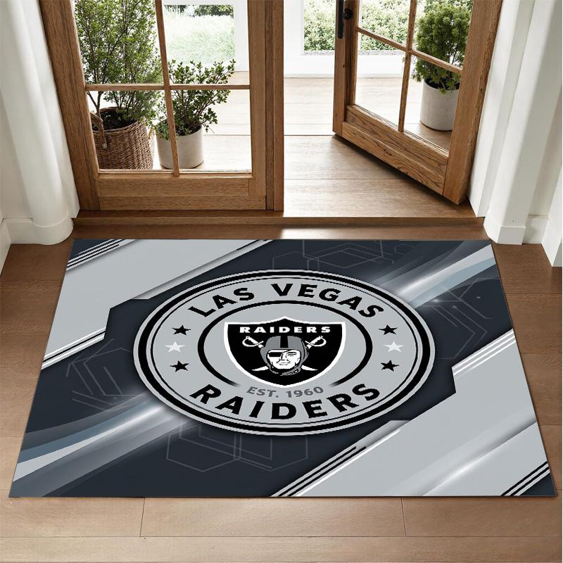 Las Vegas Raiders Design Crystal Velvet Rug Soft Decorative Mat for Bedroom Entrance
