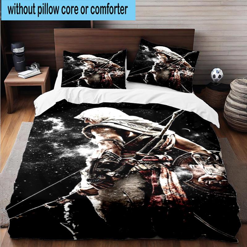 1PC Assass Warrior 3pcs Bedding,Including 1pc Duvet Cover And 2pcs Pillowcases Perfect for Christmas,Ideal for Bedroom, Dormitory