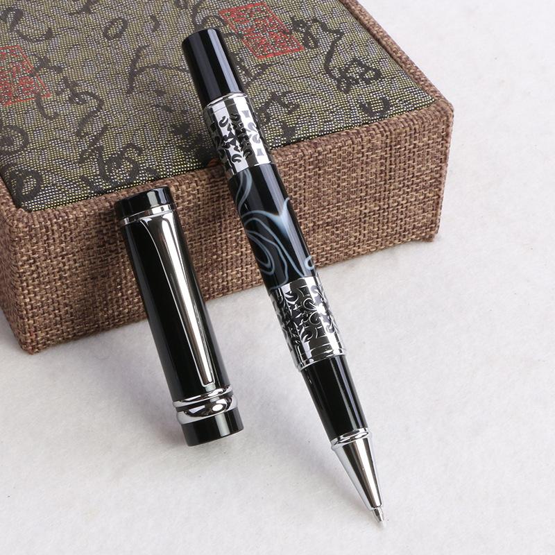 Chinese Enterprises Supply Iridium Nib Acrylic Metal Gifts Pen Leather Gift Box Set Business Signature Pen Ballpoint Pen