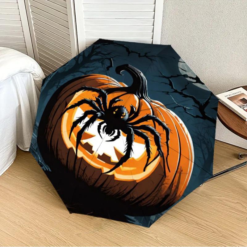1pc Halloween Pumpkin, Spider Automatic Folding Umbrella - Compact 8-Rib Design,Perfect Gift for Friends & Family yy250926011
