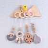 China Manufacturer Exquisite Color Leaf Four-piece Fitness Rack Pendant Wooden Baby Play Activity Gym