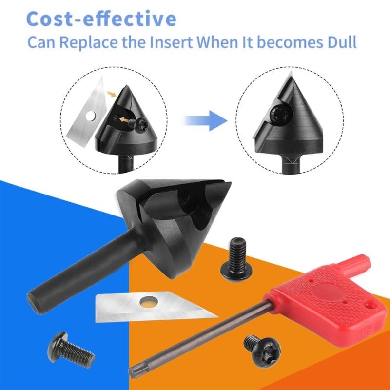 Interchangeable Insert Milling Cutter V Shaped Milling Tool 60/90°Angle Carbon Cutter For Wood Furniture Making