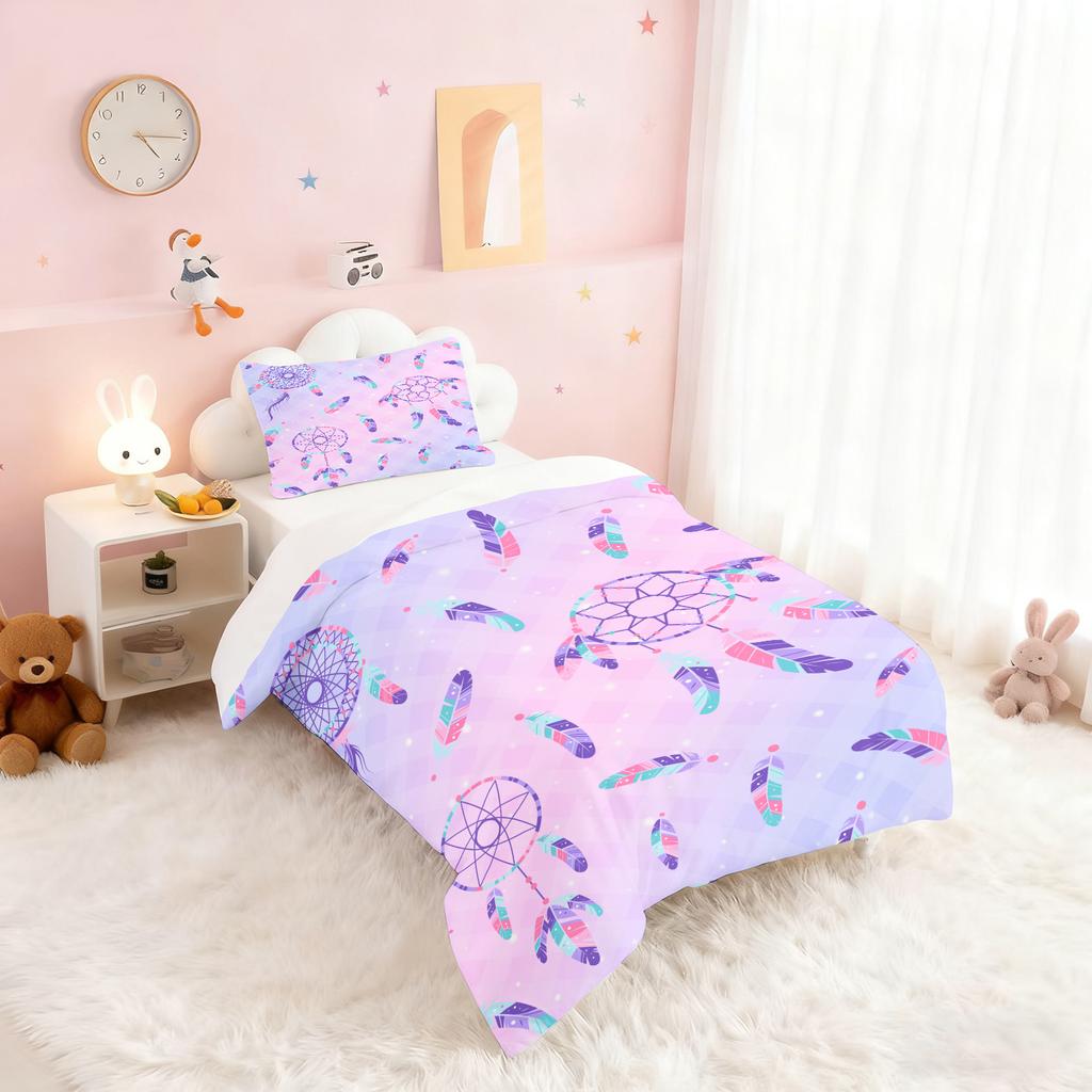 Dream Feather Dreamcatcher Duvet Cover Set Bedding Romantic Style Bedding Double King Size 3D Children'S Bedding Set