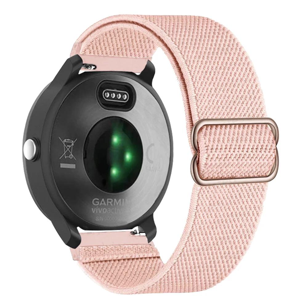 20mm 22mm Nylon Strap For Garmin Vivoactive 4 3 HR Band Watch Venu 2 SQ Forerunner 645 Elastic Wristband Bracelet Fenix 6 5 Pro