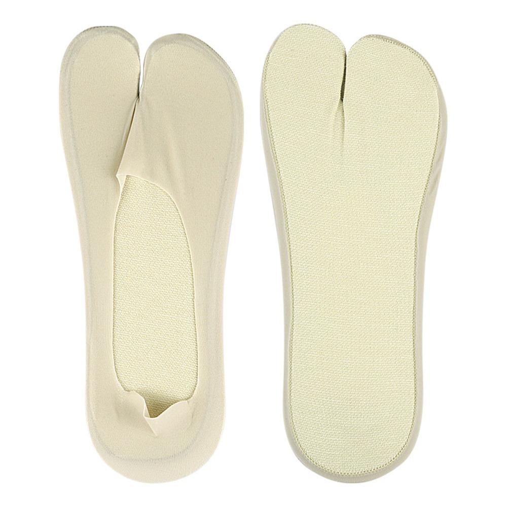 

Cotton Bottom Non-slip Two Toe Socks Solid Color Separate Toe Boat Sock Girls StyleD-Green