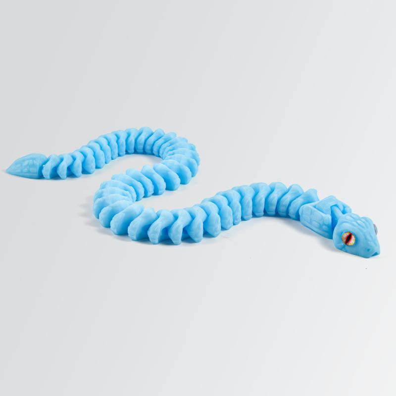 

55cm Ultra-long 3D Printed Rattlesnake Model Home Decoration Ornament Mouth Body Joints Movable Halloween Scary Snake Toy Gifts 55cm