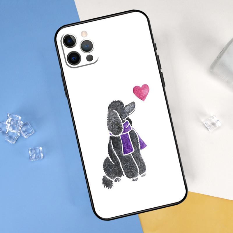 

Cartoon Poodle Dog Phone Case For iPhone 16 Pro Max 12 13 Mini 11 14 15 Pro Max XR 16 15 Plus 16e Cover Shell iPhone 16e