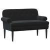 Two Seater with Button Tufting Black 120 X 66 X 78 Cm Velvet