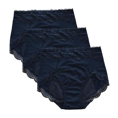 TiCitrus Υγιεινό Δαντελωτό Ενισχυμένο Γυναικείο Εσώρουχο, Αδιάβροχο, Βαθιάς Εφαρμογής, Λεπτομέρεια, Χρήση Ημέρας/Νύχτας, Μέρες, Βαμβάκι, Χωρίς Ατμό, Μεγέθη, Εφήβων, Συσκευασία 3 τεμαχίων