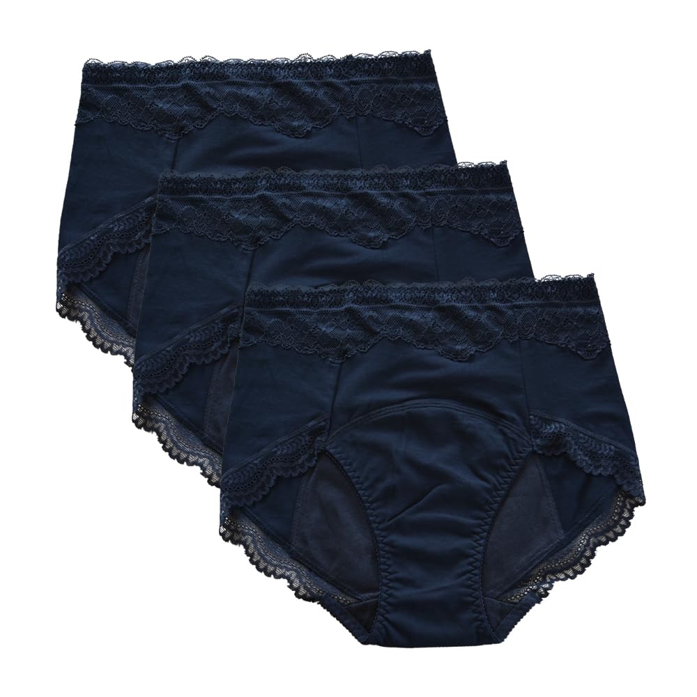 

Гигиенические трусики TiCitrus из кружева, для обильных выделений, глубокой посадки, с деталями, для дневного/ночного использования, на дни, хлопок, дышащие, размеры, подростковые, 3 штуки