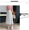 Maternity High Waist Pleated Chiffon Mid-Length Skirt - No Tummy Support, Summer Fashion.