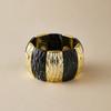 Acrylic Square Pattern Bangle for Women Elastic Rope Splicing Bracelet Geometric Irregular Wide Jewelry Gift