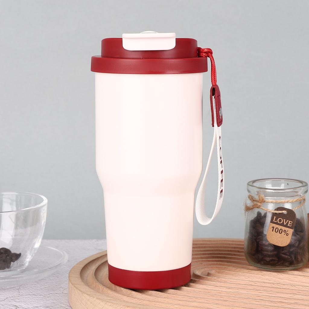 Stylish and Simple 304 Stainless Steel Thermos Cup for Men and Women, High Value Thermal and Cold Insulation Straw, Double Drinking Cup, Coffee Cup