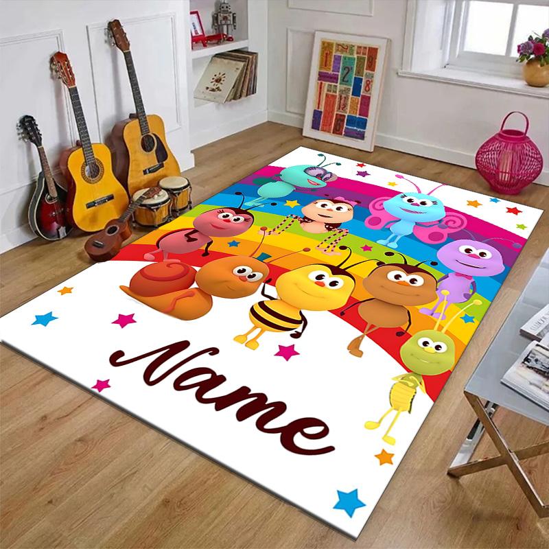Custom BichiKIDS Mat Personalized Name, Polyester Washable Indoor Entryway Rug, Gift for Christmas, Easter, Thanksgiving Day