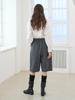 L By L Wool Grey Pintuck Half Pants