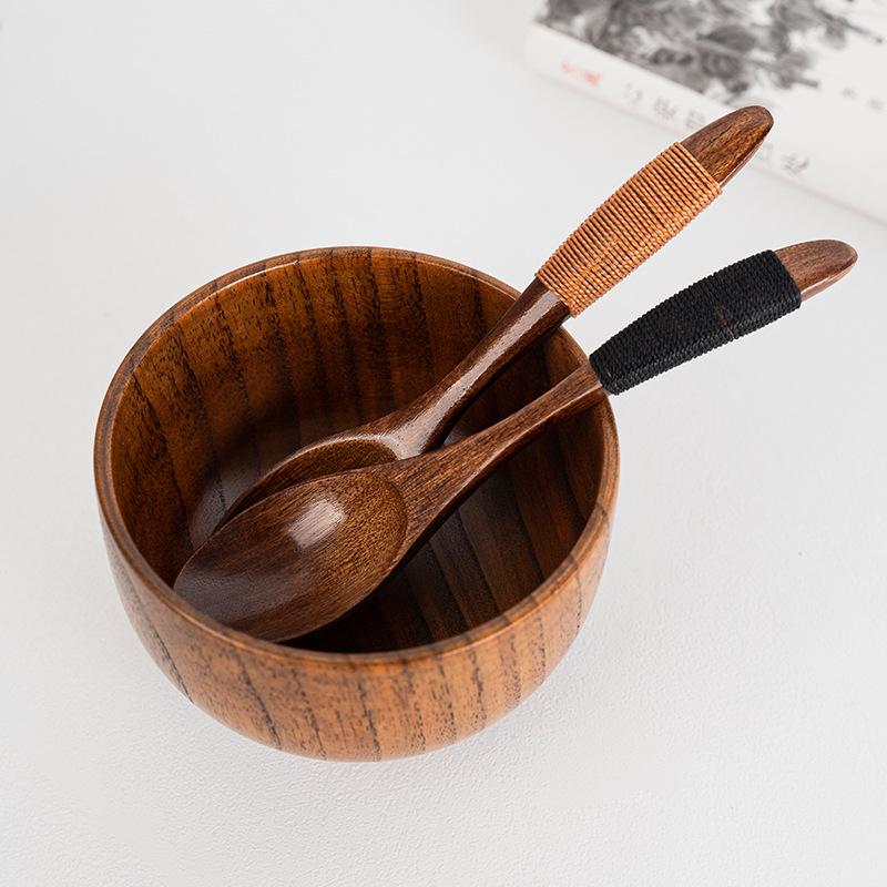 Japanese Nanmu Wooden Honey and Soup Spoon for Children - Mini Stirring Spoon