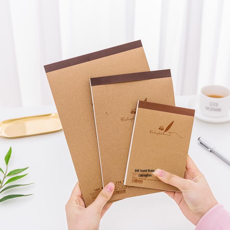 Senmu Cowhide Paper Sketchbook: Creative Blank Notebook with Easy-Tear Sticky Notes