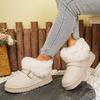 Metal Belt Buckle Fashion Snow Boots Women  Winter Luxury Faux Fur Ankle Boots Warm Short Plush Non Slip  Shoes Woman