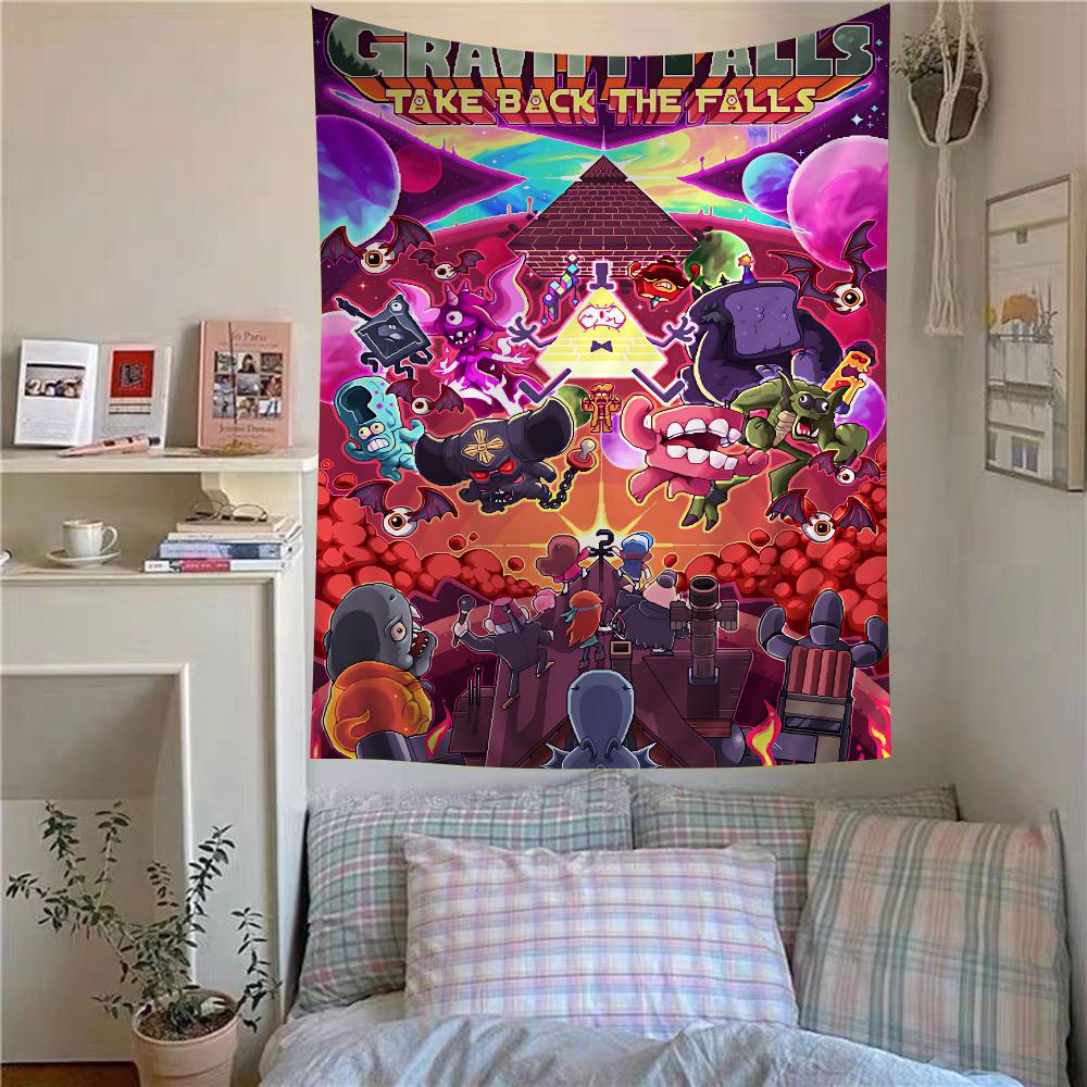 

Classic GGravity FFalls Movie Anime Tapestry Indian Buddha Wall Decoration Witchcraft Bohemian Hippie Wall Hanging Sheets 74x94cm(29x37in)