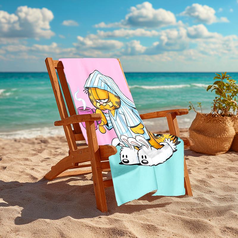 1Pc Garfield'S Lazy Beach Towel, Quick Dry, Multi-Use for Beach Pool Gym Yoga Home Travel, Christmas, Halloween, Xmas Gift M929146