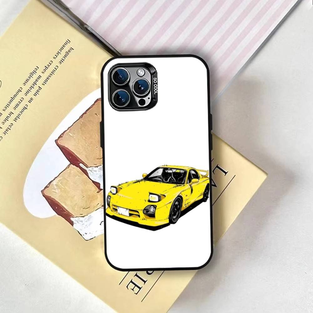 JDM Tokyo Drift Sports Car Phone Case For iPhone 17,16,15,14,13,12,11 Plus,Pro Max,XS,Colored Silver Plated Inside Cover