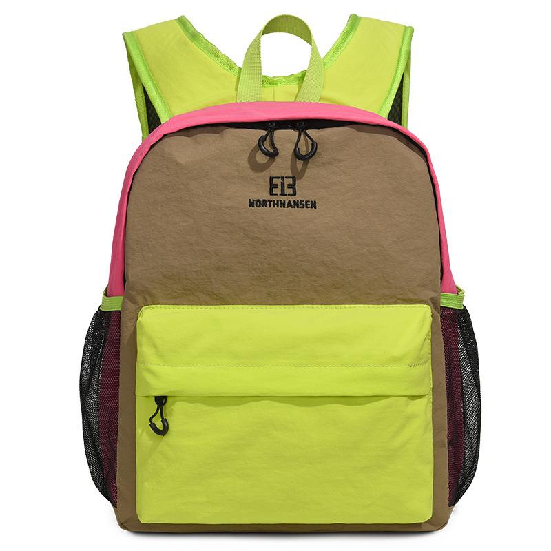 Schoolbag Contrasting Color Large Capacity Girls Campus Casual Versatile Backpack Junior High School Student High School Student School Bag Women's