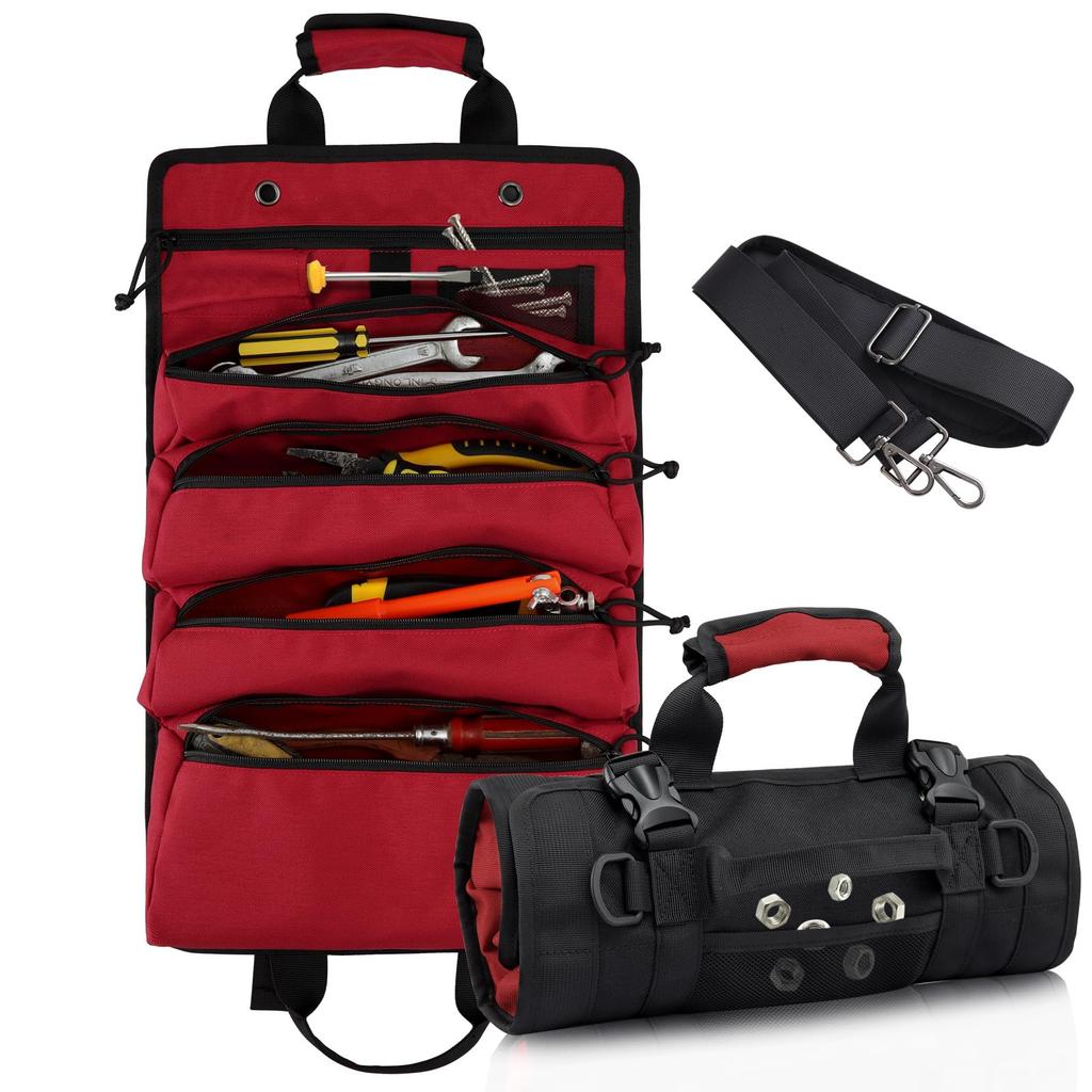 Koolertron Tool Multifunctional Roll Tool 4 1000D Oxford Tool Tool Tool Peg Peg Holds Up To 32cm In Tool Highly Durable Material Bag, Bag, Pockets,