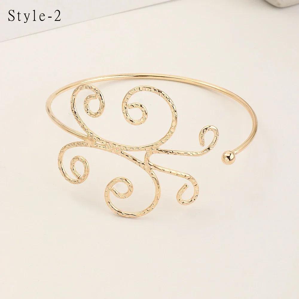 Bohemian Tassel Pendants Charm Upper Bracelet Arm Chain Metal Hollow Out Geometric Pattern Retro Arm Cuff Bangle Body Bracelets