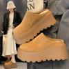 Fashion Winter Retro Round Toe Slippers Women's Thick Sole Slippers Fashion Warm Ladies Outer Wear Slippers Female Shoes