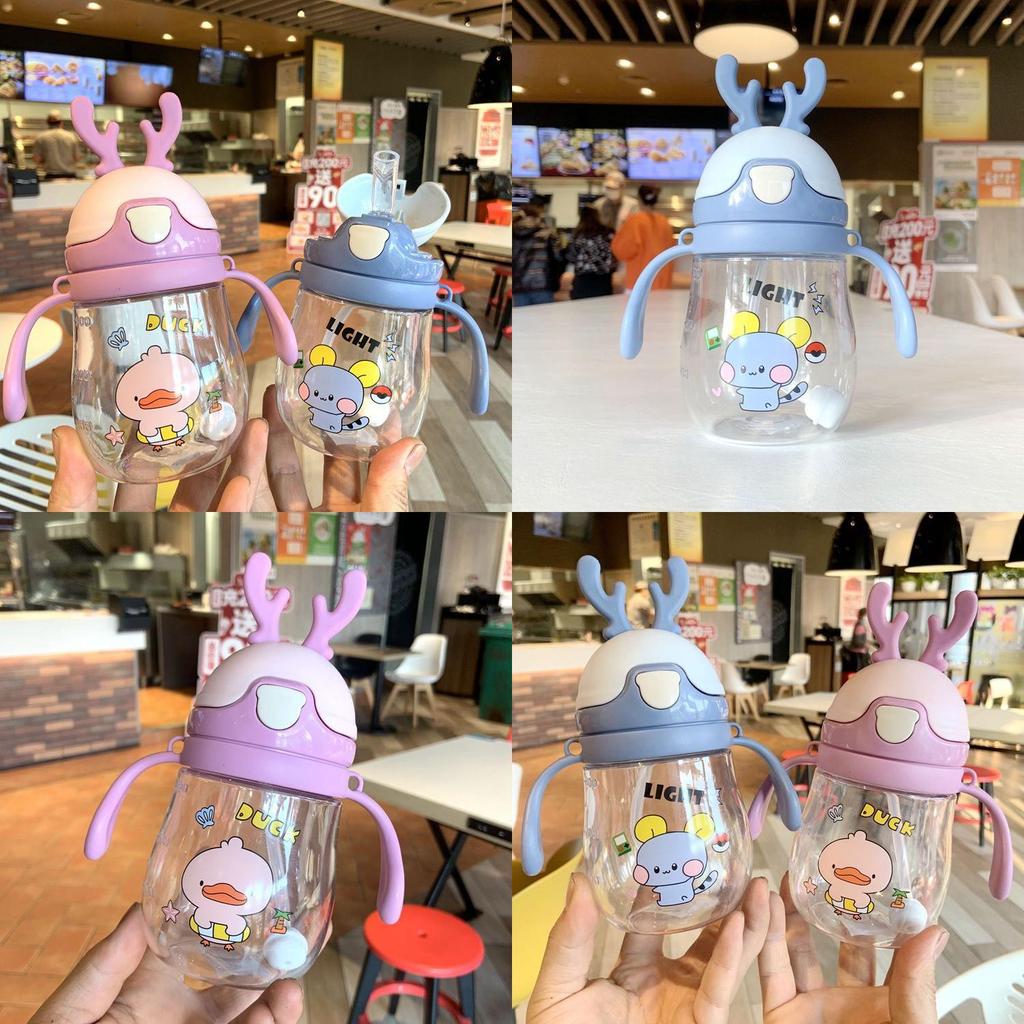 Cartoon Style Children's Drinking Cup With Straw Leak-proof And Durable Ideal For Home And Outdoor Use 370ml)