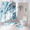 Bathroom Shower Curtain Four-piece Digital Printing Marble Waterproof Shower Curtain Toilet Partition Curtain Bath Mat