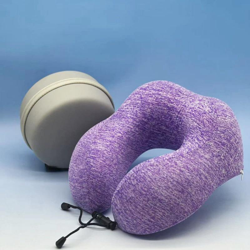 Ice Silk Memory Foam U-Shaped Neck Pillow: Customizable, Slow Rebound, Portable Headrest for Office Naps and Travel