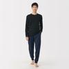 MUJI Warm Cotton Crew Neck Long Sleeve Size S Men's T-Shirt, Black, (FA1APA5A)