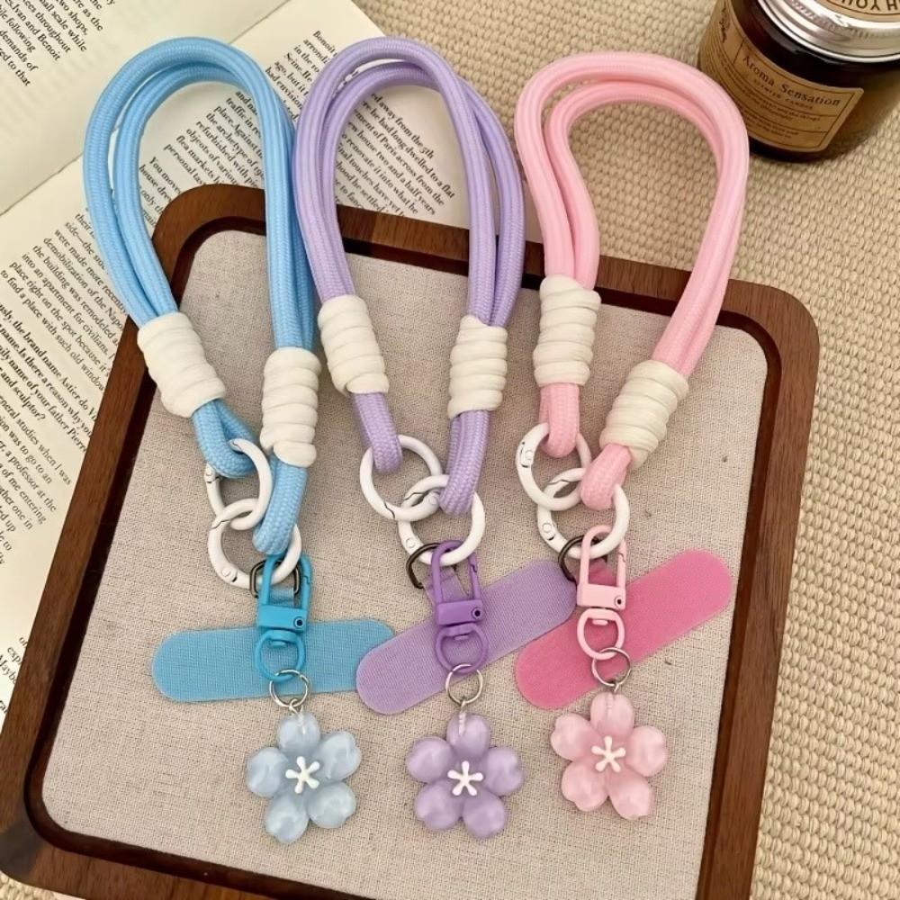 Adjustable Phone Lanyard Strap Detachable Phone Strap With Patch Phone Hanging Chain Women Girls