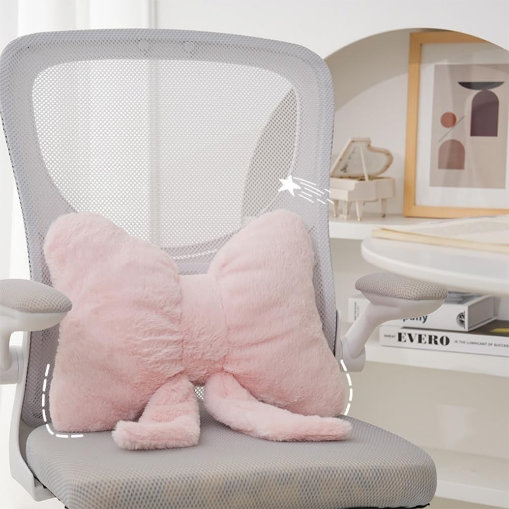 2Pack Pink Bow Throw Pillow Soft Plush Aesthetic Bow Shaped Pillow Cute Car Sleeping Pillow for Girls Sofa Backrest Home Bed Decoration