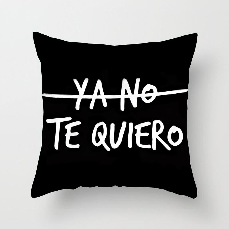 

Простая черно-белая наволочка с английскими буквами, квадратная наволочка, наволочка для домашнего офиса 40X40CM