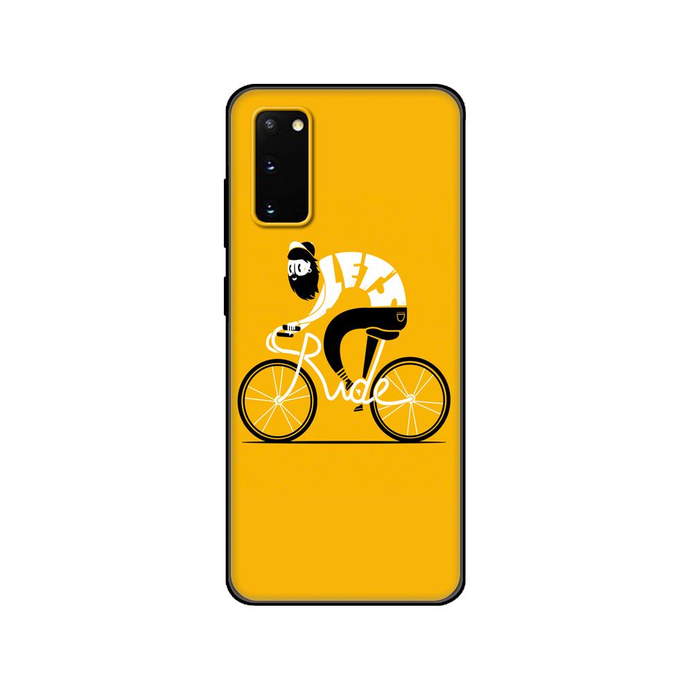 Black tpu Case For Samsung galaxy S20 /S20 PLUS/S20 ultra/S20+ /S20FE back cover BIKE CYCLING art