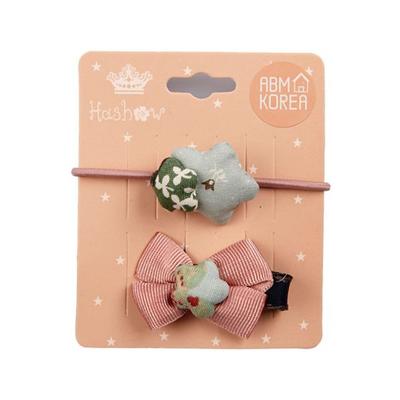 Set de Pinzas para el Cabello Naturales Estrellas Rosas
