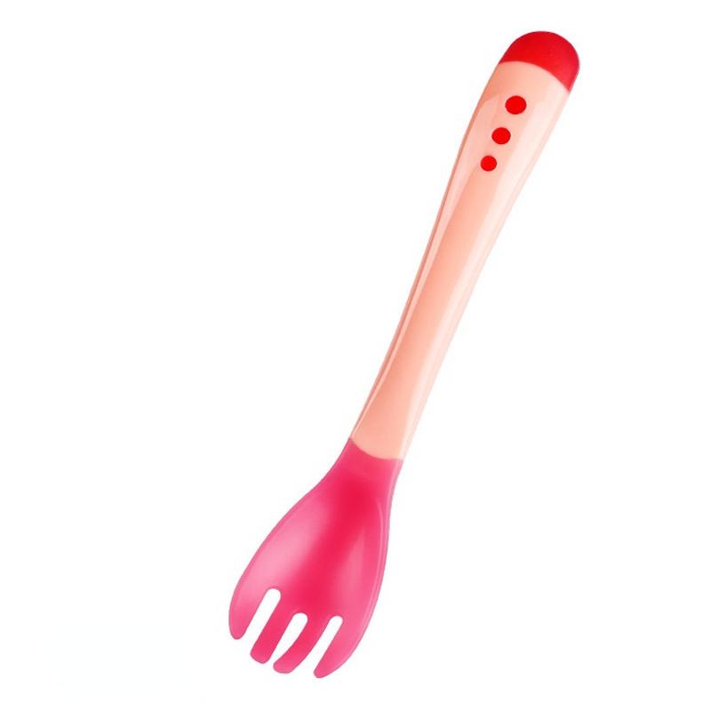 Baby Temperature Change Fork Spoon Small Toddlers Utensils Plastic Baby Spoons Infant Feeding Tool Heat Sensitive Kids Tableware