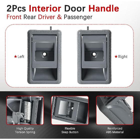 FAERSI 2Pcs Interior Door Handle Front Rear Driver & Passenger Side Fits For 1989-1995 4Runner 1988-1993 Toyota Corolla 1989-1995 Pickup 1995-2000