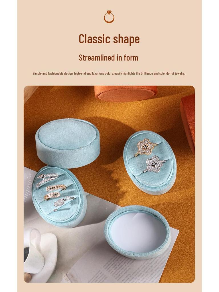 Velvet Oval Ring Box - Jewelry Packaging, In Stock, Fast Shipping